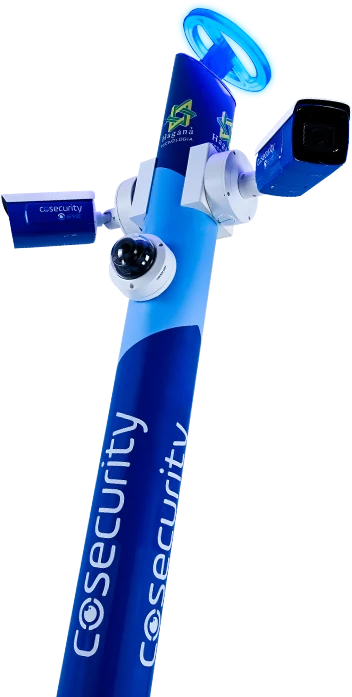 Totem CoSecurity com câmeras de monitoramento